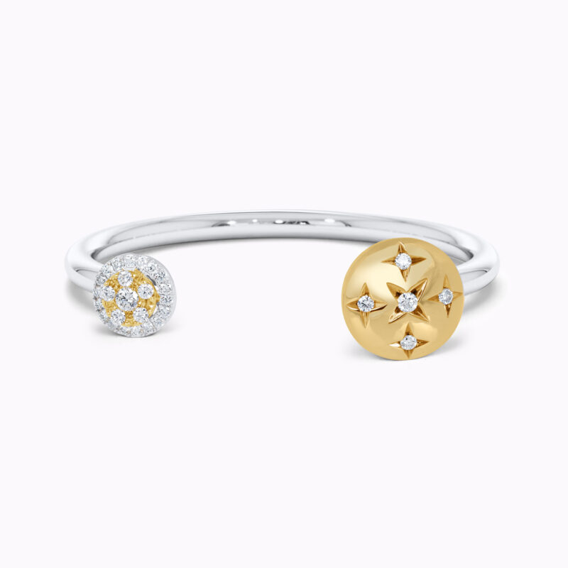 Two Tone with Star Diamond Bangle