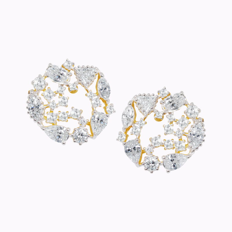 Fancy cut Diamond Blossom Earrings