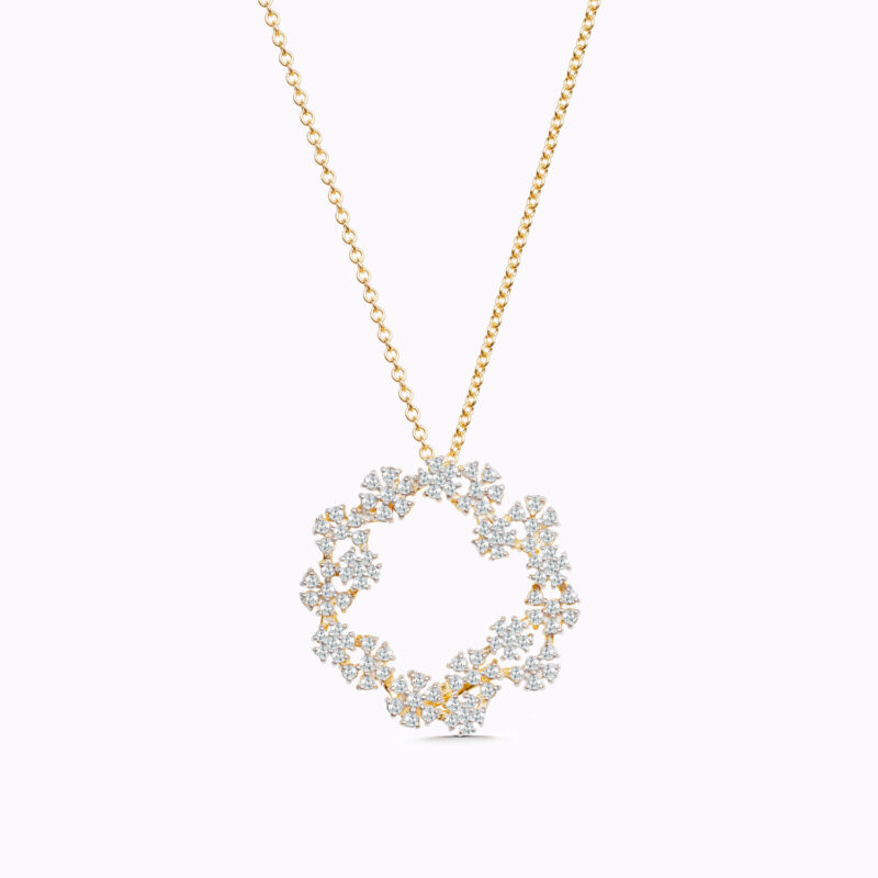 Round Diamond Flower Pendant