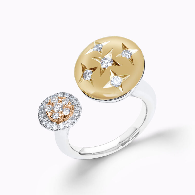 Two Tone Star Diamond Ring