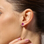 Blooming Ruby & Diamond Earrings - Image 3