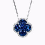 Large Blooming Sapphire & Diamond Pendant
