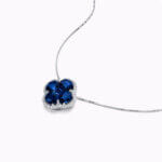Large Blooming Sapphire & Diamond Pendant - Image 2