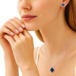 Large Blooming Sapphire & Diamond Pendant - Image 3