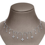 Dangling Diamond Floral Necklace - Image 2