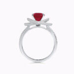 Oval Ruby and Diamond Criss Cross Ring - Image 3