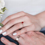 Oval Ruby and Diamond Twist Ring - Image 2