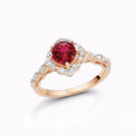 Vintage Ruby Floral Halo Ring