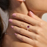Vintage Ruby Floral Halo Ring - Image 2