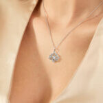 Diamond Sunburst Lotus Pendant - Image 2