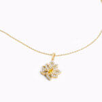 Yellow Diamond Sunburst Lotus Pendant - Image 3