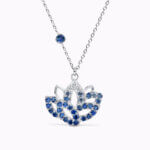 Sapphire Petal Lotus Necklace