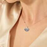 Sapphire Petal Lotus Necklace - Image 2