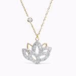 Diamond Petal Lotus Necklace
