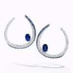 Sapphire Crescent Earrings