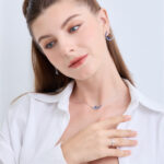 Sapphire Crescent Earrings - Image 3