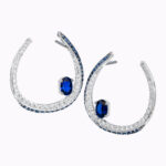 Sapphire Crescent Earrings - Image 4