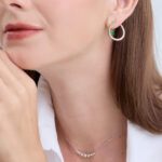 Emerald Crescent Earrings - Image 2