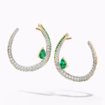 Emerald Crescent Earrings - Image 4