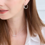 Diamond Crescent Earrings - Image 2